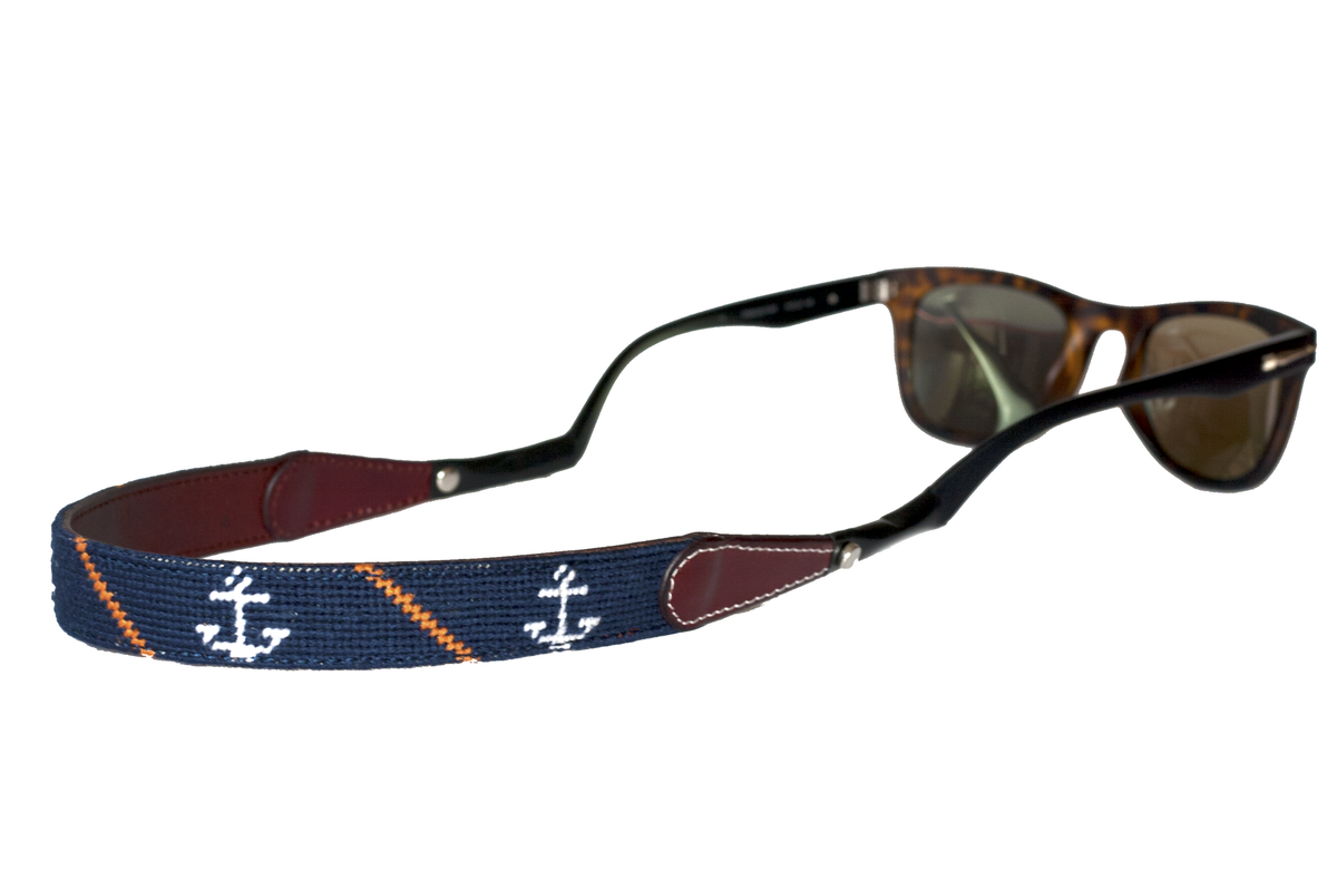 Anchor and Stripe Needlepoint Sunglass Straps