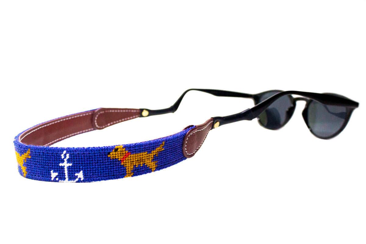 Anchor Golden Retriever Needlepoint Sunglass Straps