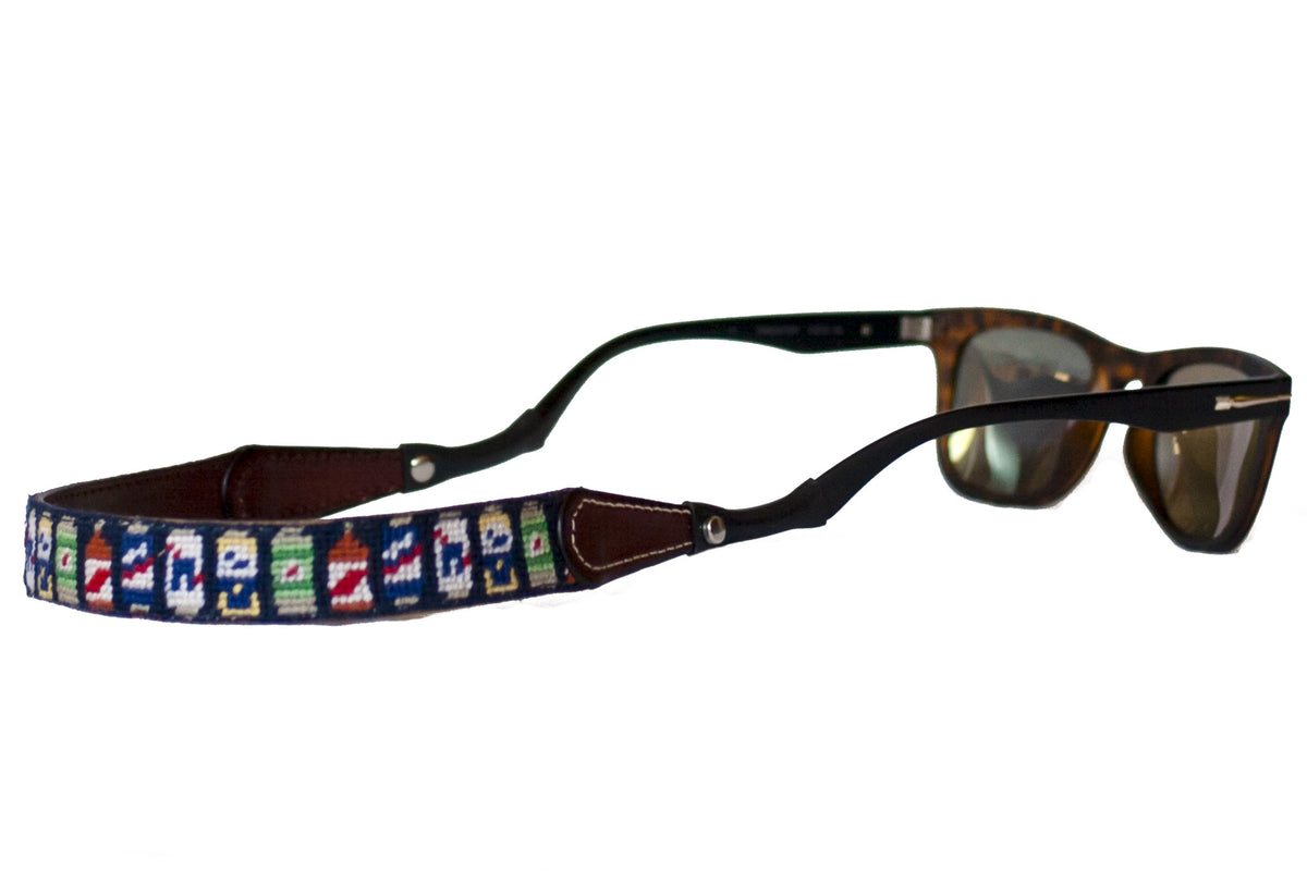 Beer Can Needlepoint Sunglass Straps