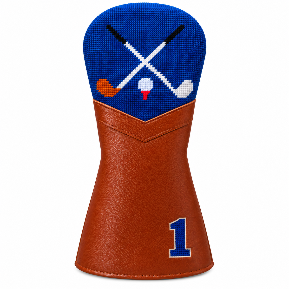 Crossing Golf Clubs Needlepoint Driver Headcover