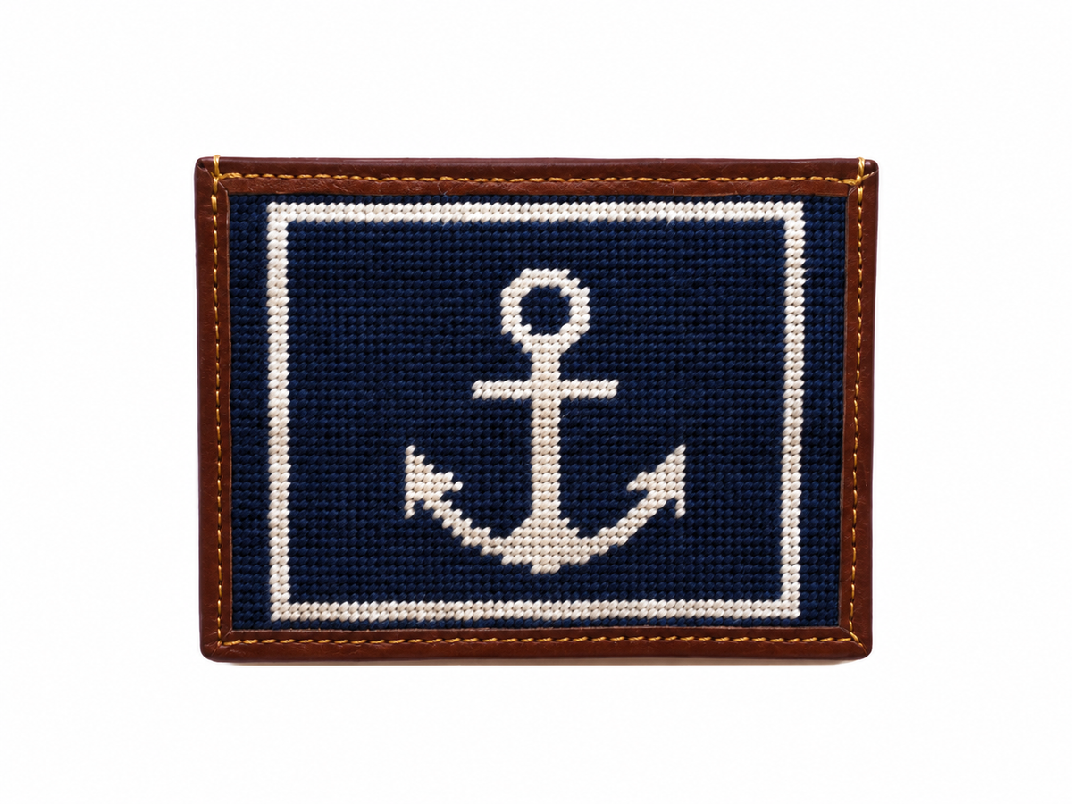 Anchor Needlepoint Card Wallet