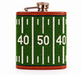 Football Field Needlepoint Flask
