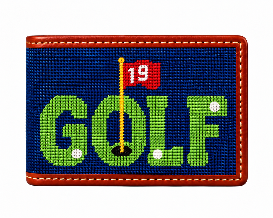 Golf Needlepoint Wallet