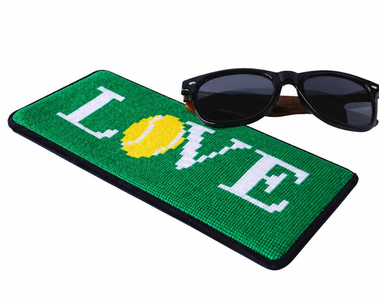 Tennis LOVE Needlepoint Eyeglass Case