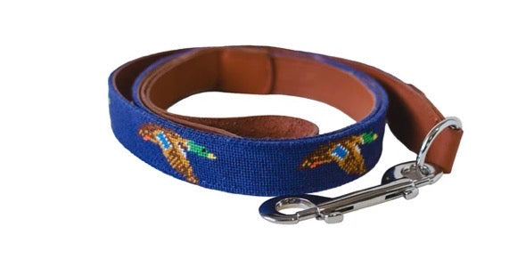 Flying Mallard Needlepoint Leash