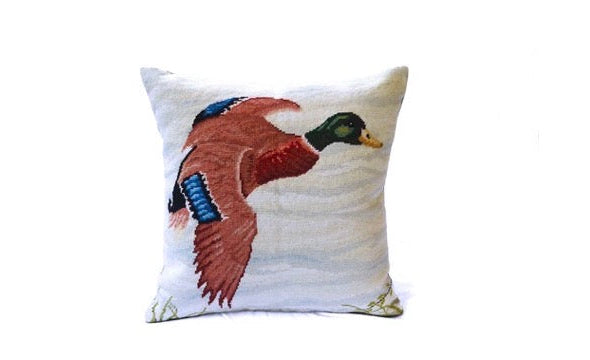 Mallard Needlepoint Pillow