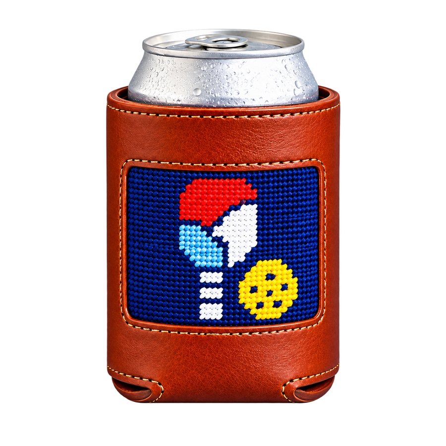 Pickleball Needlepoint Can Cooler
